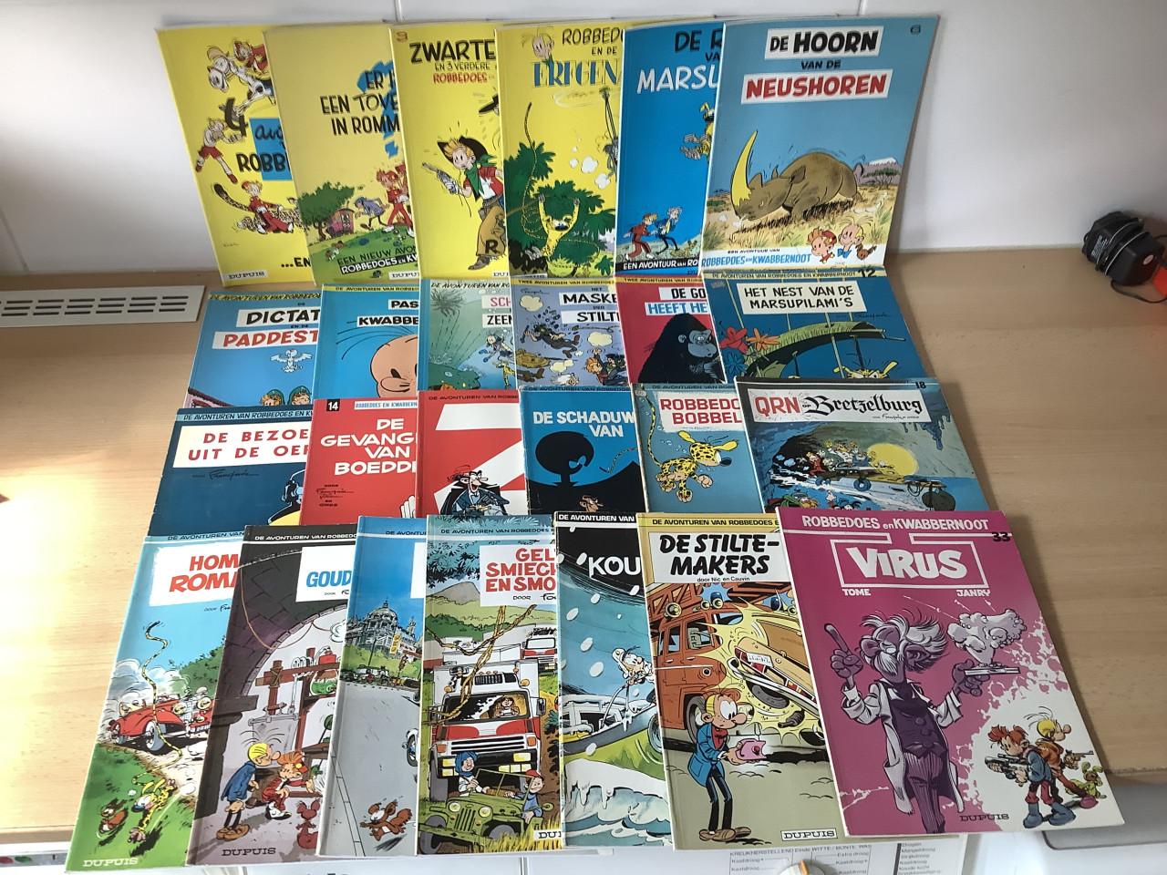 Stripboeken van Robbedoes en Kwabbernoot, 25 delen.
