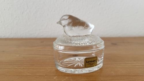 Vintage Luminarc (Verrerie d'Arques) snuisterijendoosje vogel