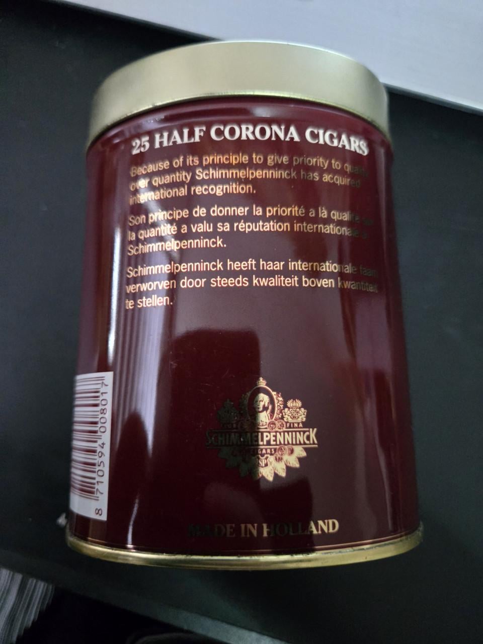 Vintage Schimmelpenninck Half Corona sigarenblik Leeg