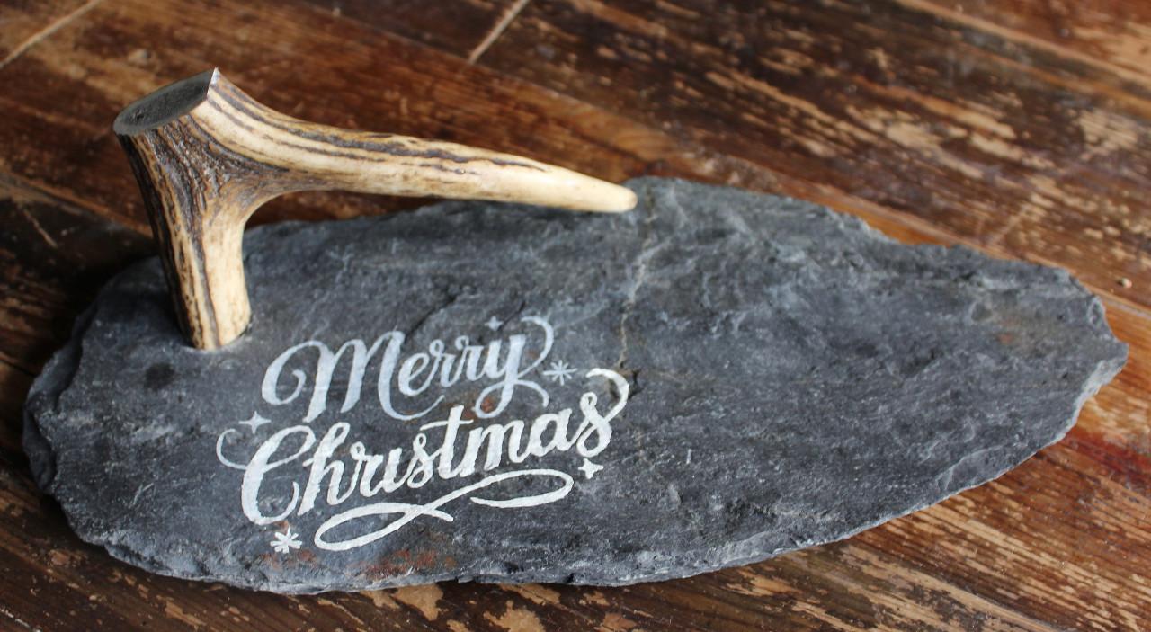 Tapas leisteenplankje "Merry Christmas"