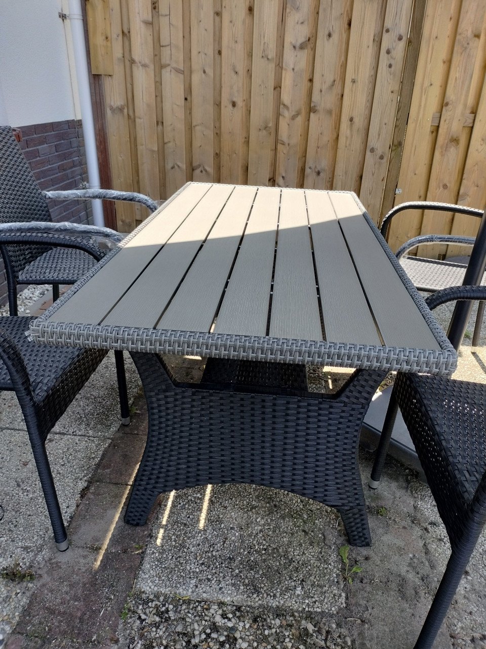Tuinset met tuinparasol (3 meter uitval)