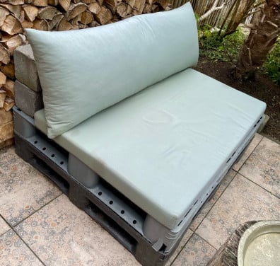 Palletbank met kussens