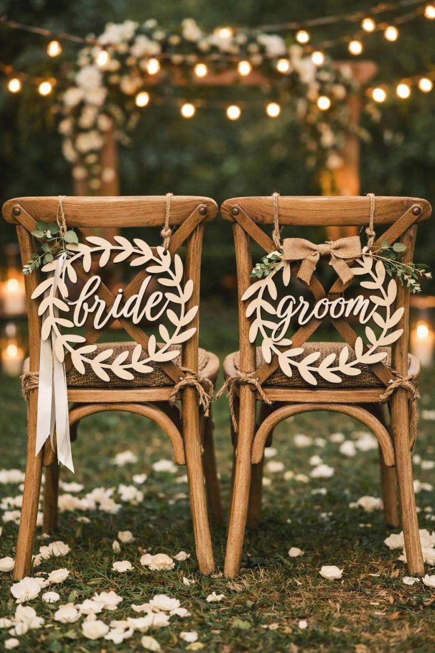 Wedding : Bride & groom - stoelhangers