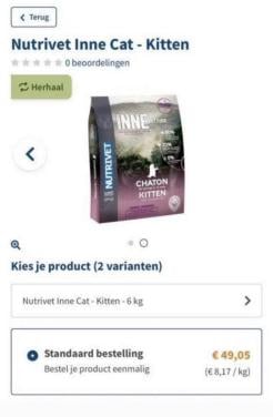 6kg Nutrivet Inne Cat kittenvoer