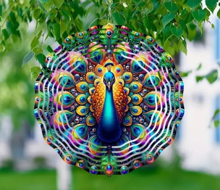 Windspinner - windmolen : pauw ( 3D effect )