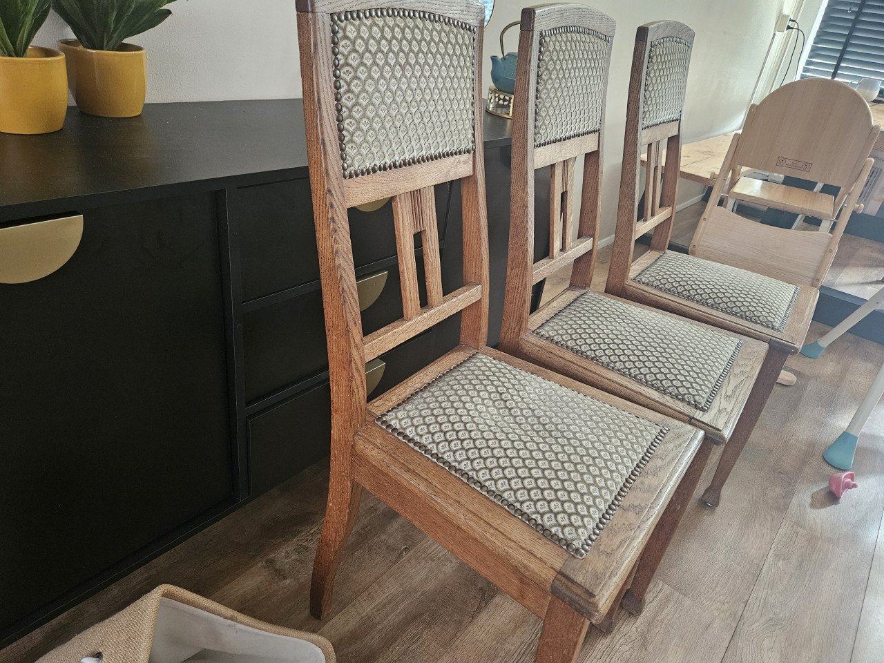 Vintage eettafel stoelen