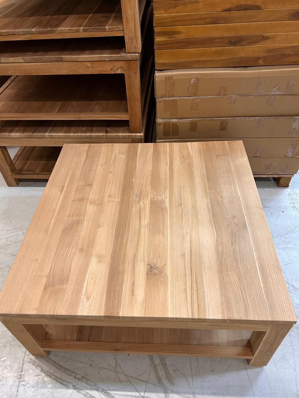 Vierkante Teak Salontafel 110X110X48cm