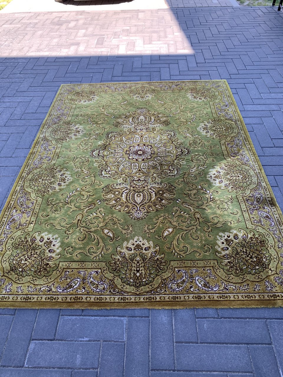 ✨Super Leuk Groen Vintage Vloerkleed Zuiver Scheerwol✨