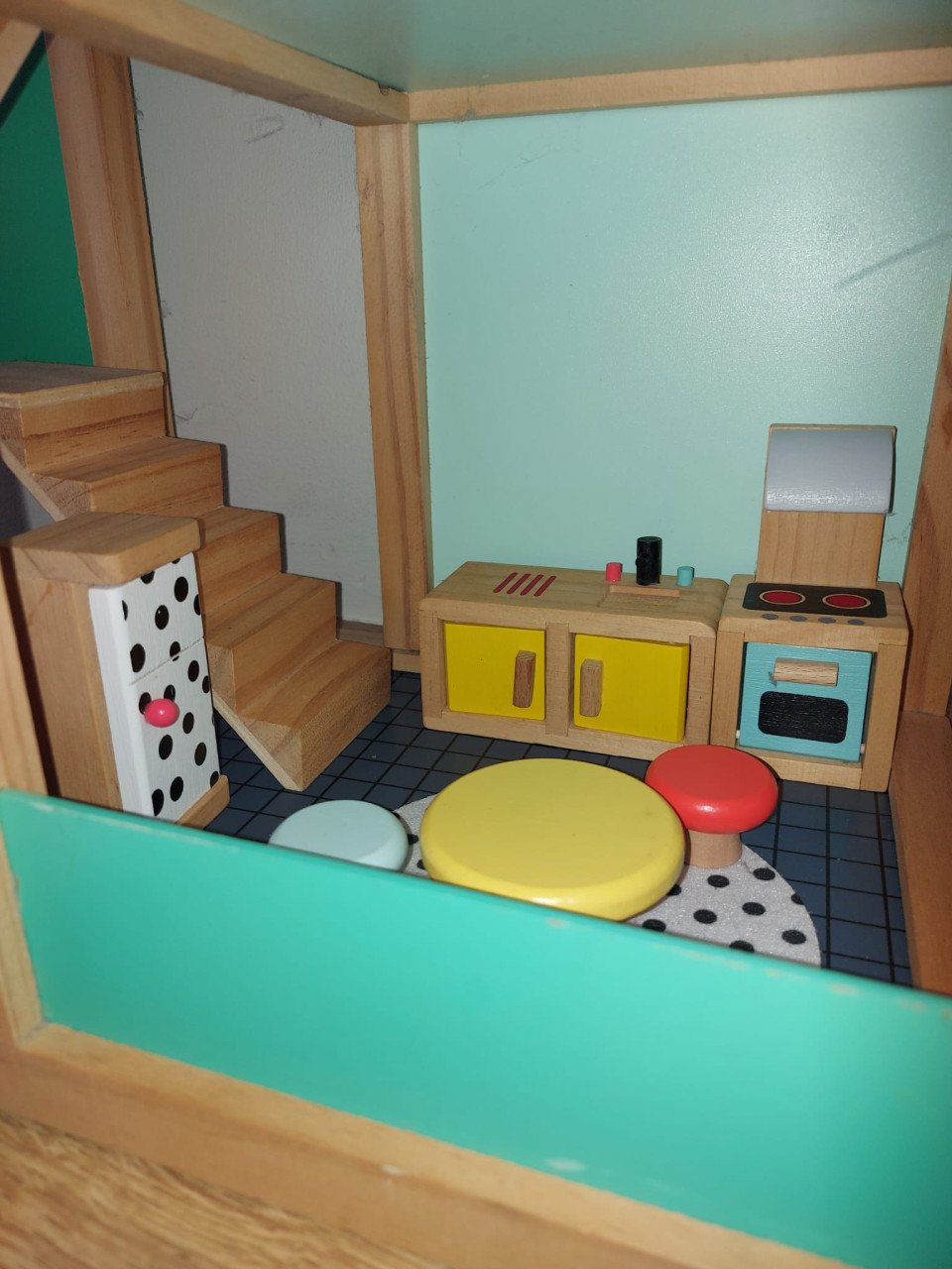 Z.g.a.n. houten HEMA poppenhuis incl. interieur en poppetjes