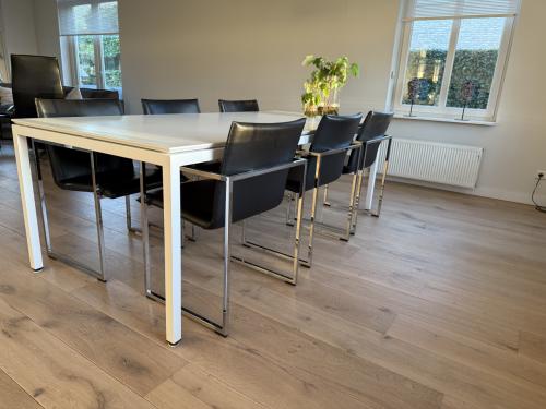 Eetkamertafel Metaform S16 met Arco Frame stoelen