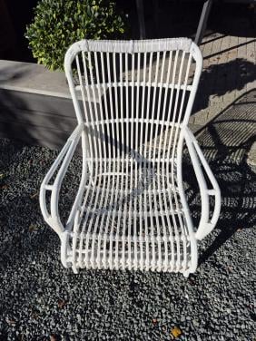Tuinstoel wit rotan