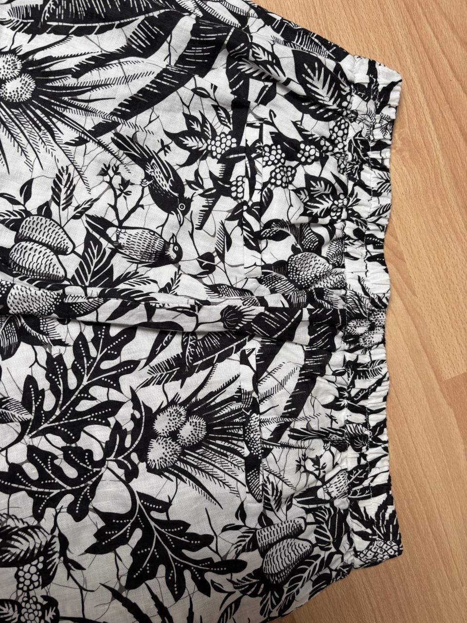 Kyra linnen broek 42/44 zwart/wit