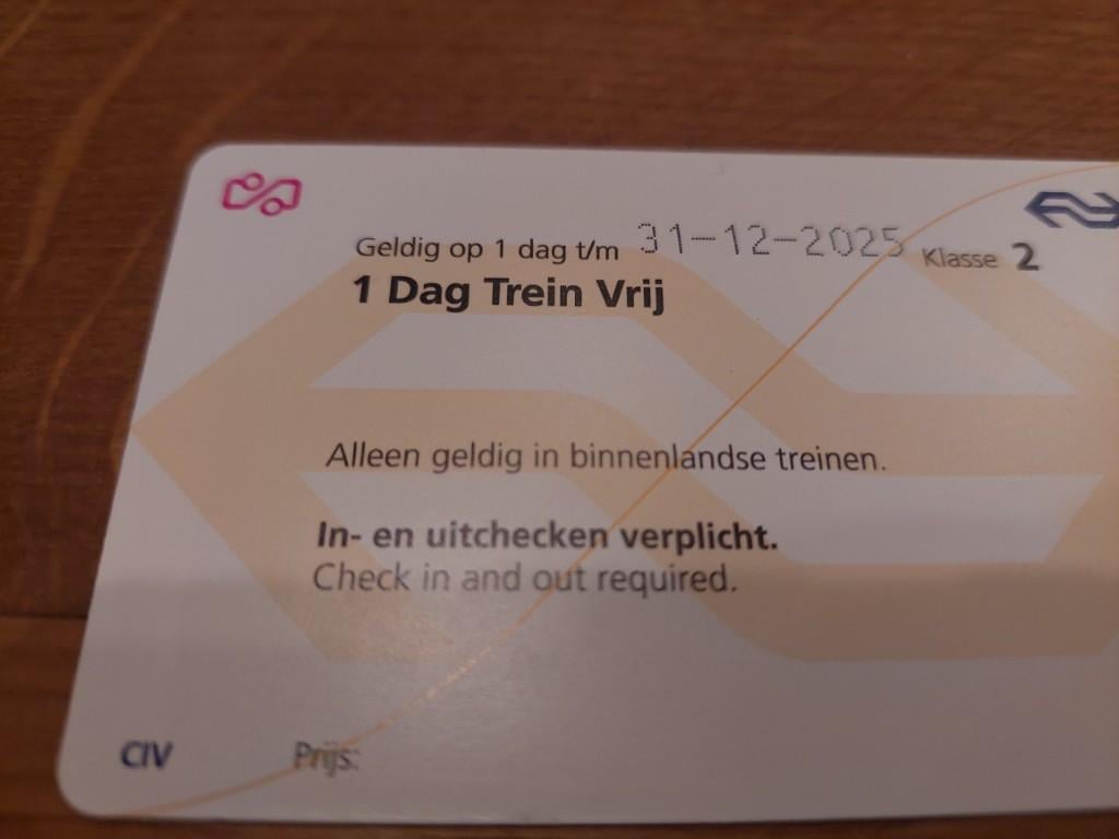 Dagkaart NS 2e klasse