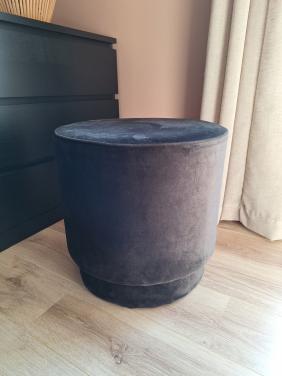 WOOOD Sara poef velvet 46 × ø46 cm warmgroen