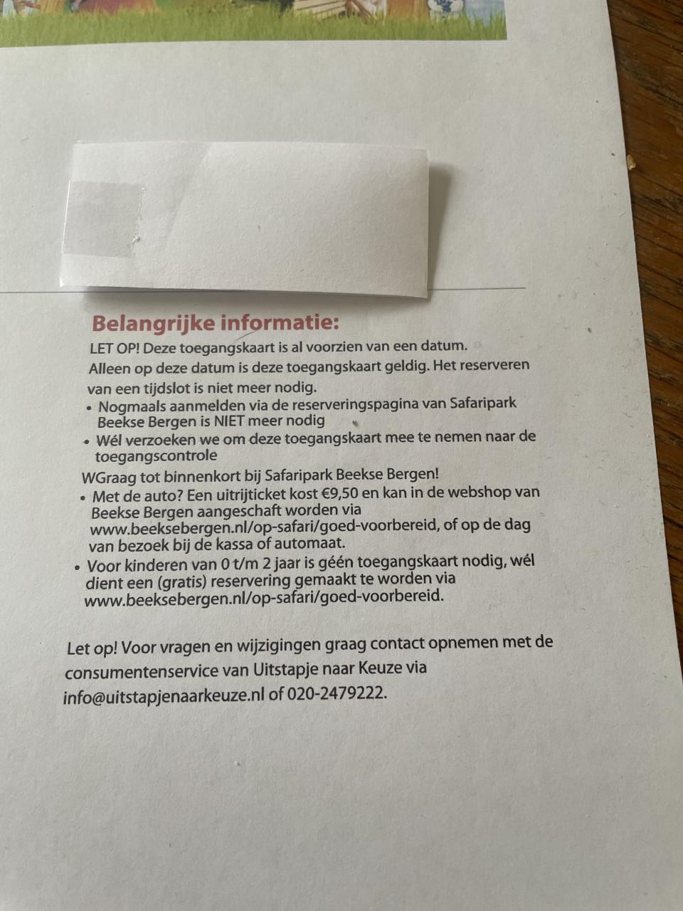 4 toegangskaarten safariparken Beekse Bergen