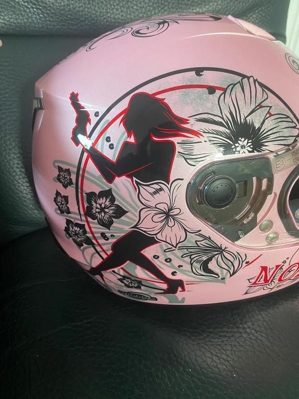 Roze metallic dameshelm Nolan S