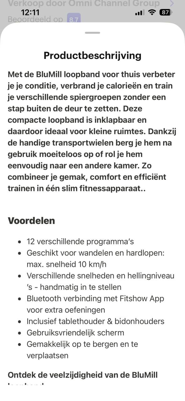 Loopband in nieuwstaat