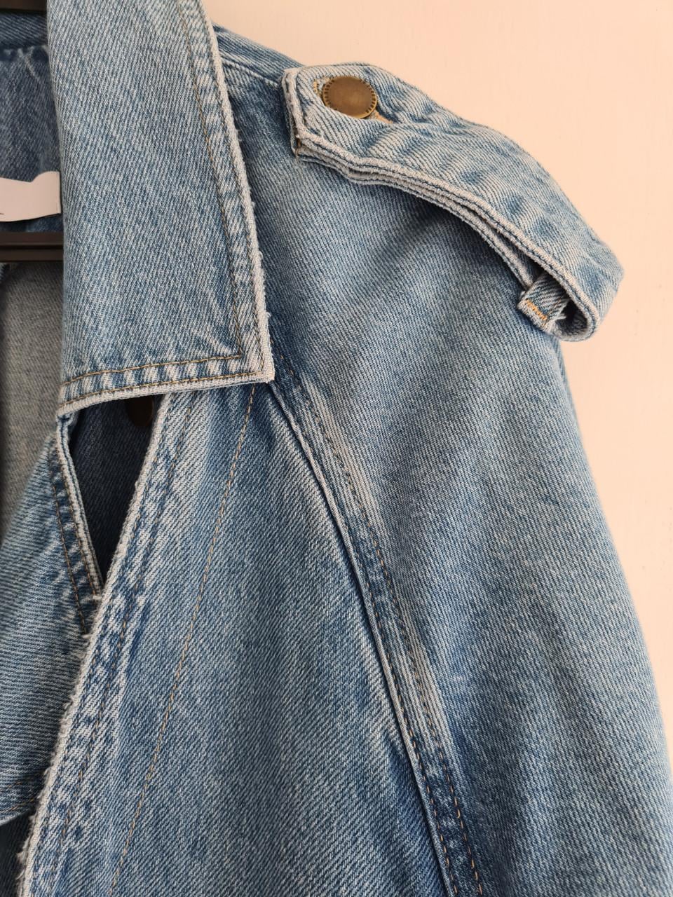 Prachtige Zara Maxi Trenchcoat van Dikke Soepele Spijkerstof L-XL