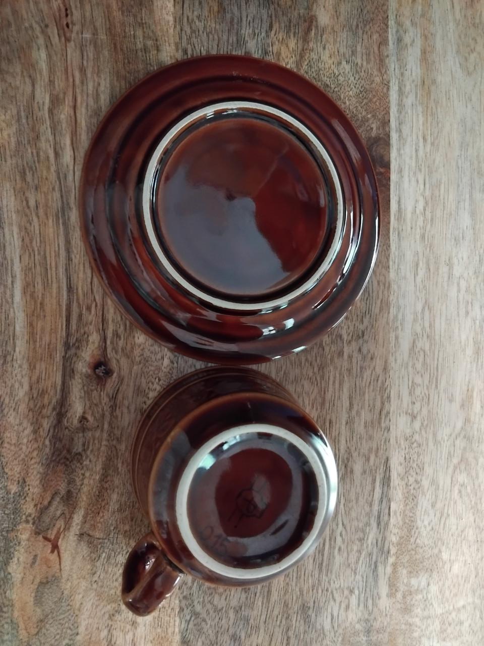 Vintage Theepot + Kop en schotel Colditz