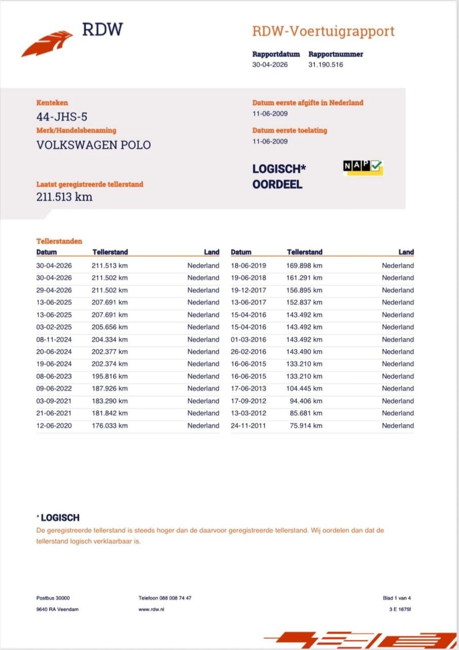 Volkswagen Polo 1.4 16V 59KW 2009 Zwart | NAP | NIEUWE APK!