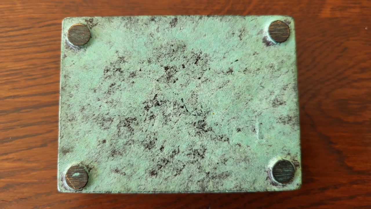 Brauerei Stauder Essen zwaar (bronzen?) doosje zwaluw reliëf