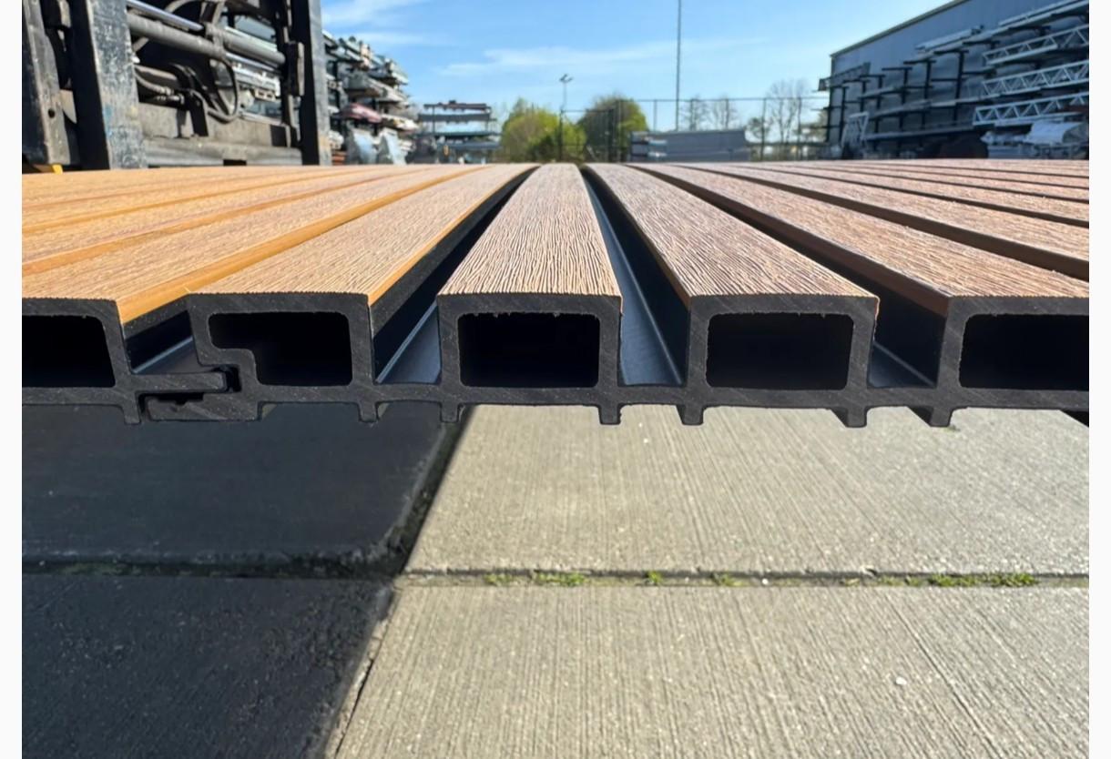 90x onderhoudsvrije WPC gevelpanelen 5G teak/jatoba 200 cm