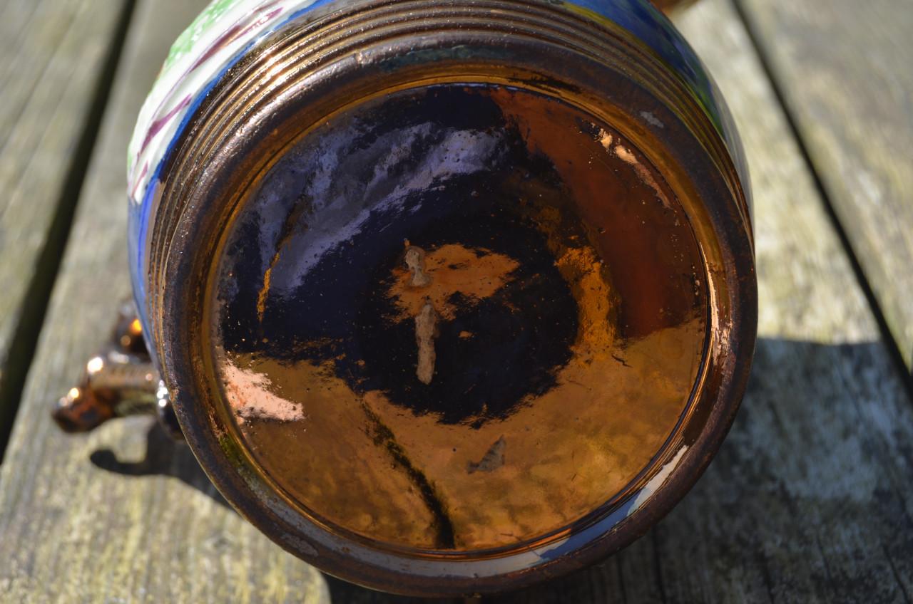 Goudsteen water/melkkan met herten Staffordshire ca. 1850