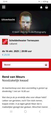 Kaarten voor René van Meurs 16 oktober