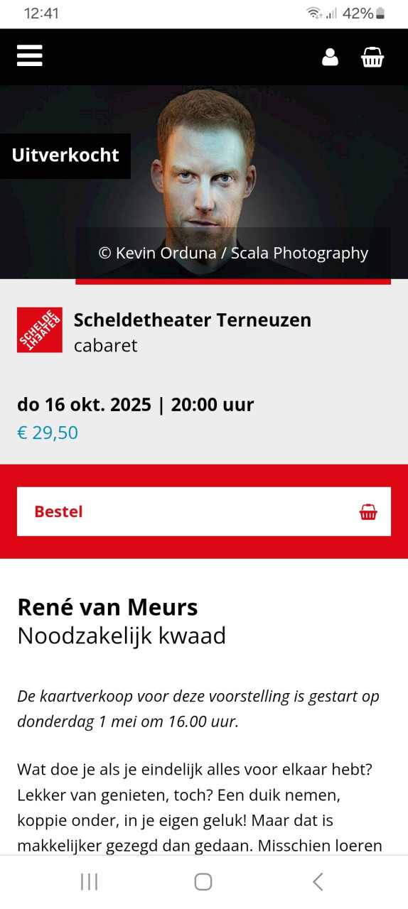 Kaarten voor René van Meurs 16 oktober