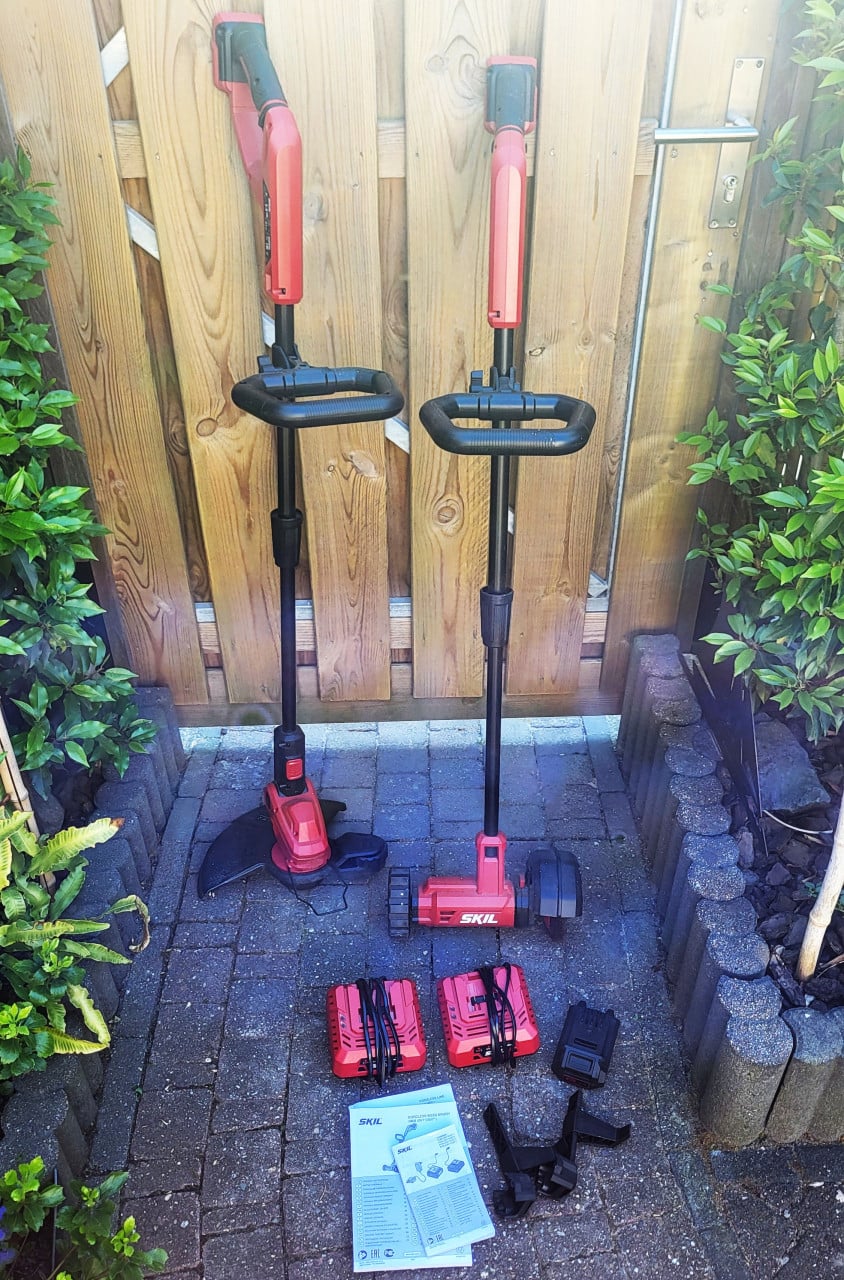 Skil onkruidborstel en grastrimmer kantenmaaier op accu