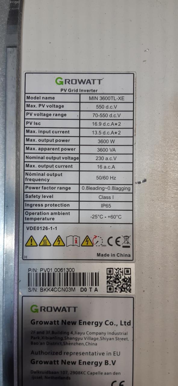 Growatt omvormer MINTL_XE