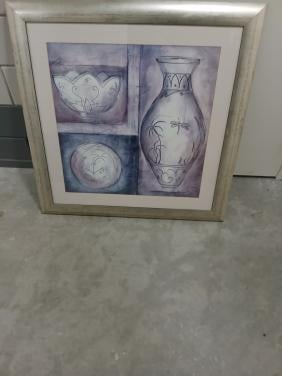 Schilderij + standaard boxen.