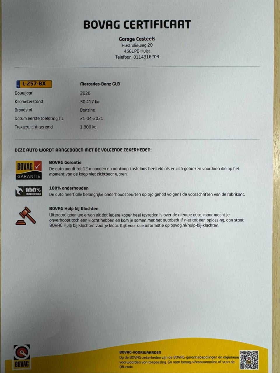 Mercedes-Benz 200-klasse glb amg night-pakket automaat , wegklapbare trekha