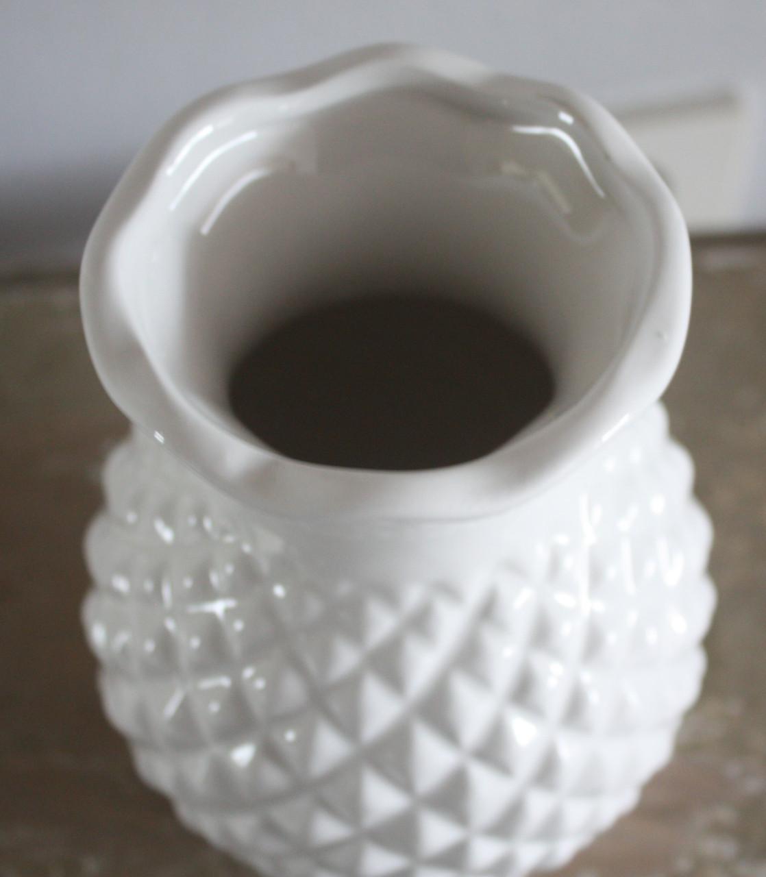 Witte stenen bloempot vorm ananasvorm