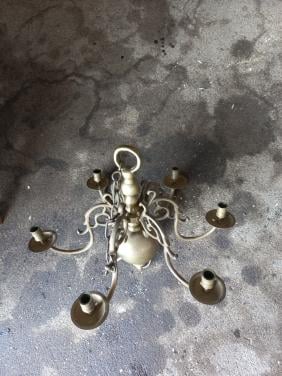 6- armige koperen bolkroon