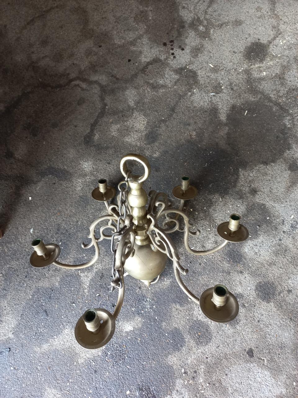 6- armige koperen bolkroon