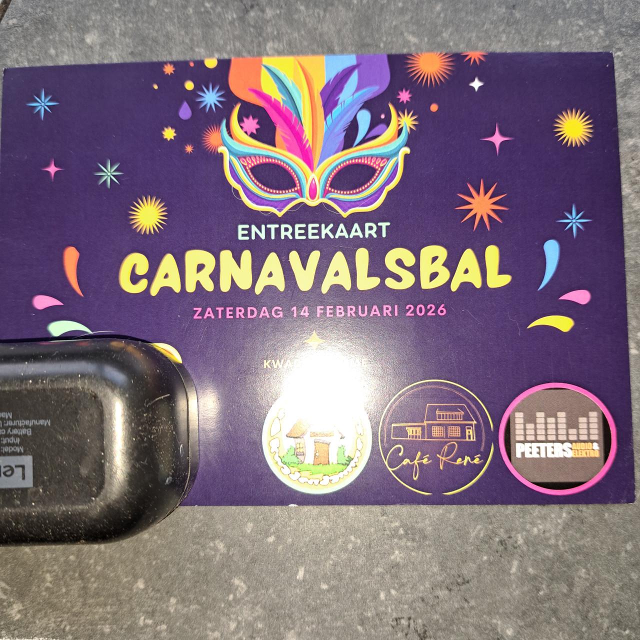 Kaart carnavalsbal
