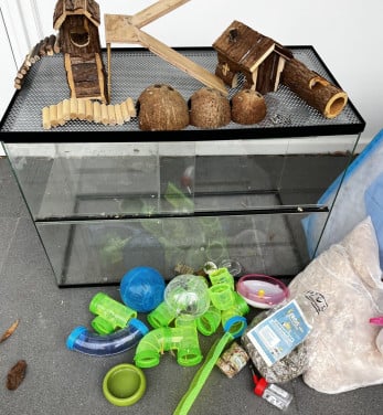 Hamsterkooi van glas