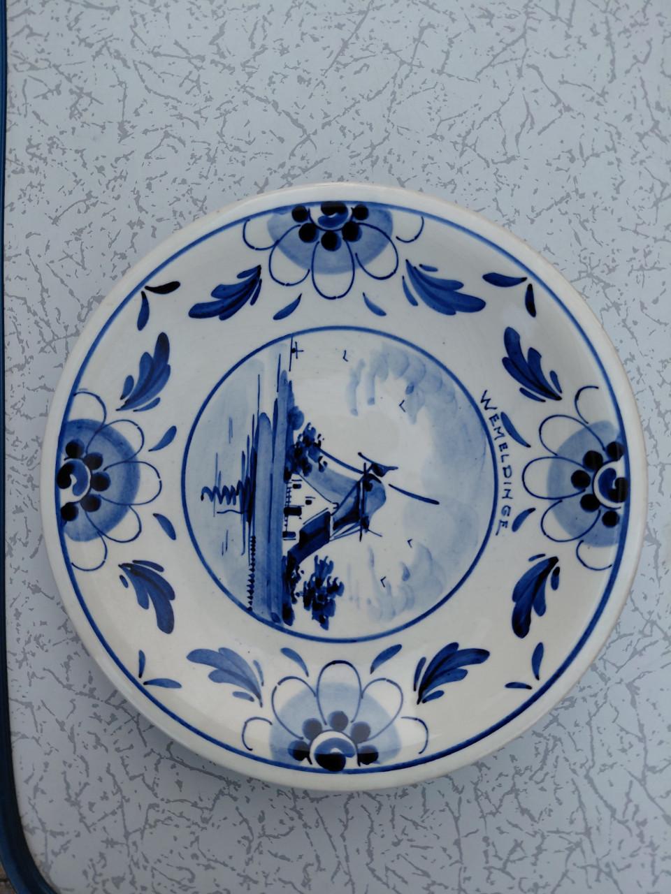 Delfts blauw Wemeldinge bordje en asbak