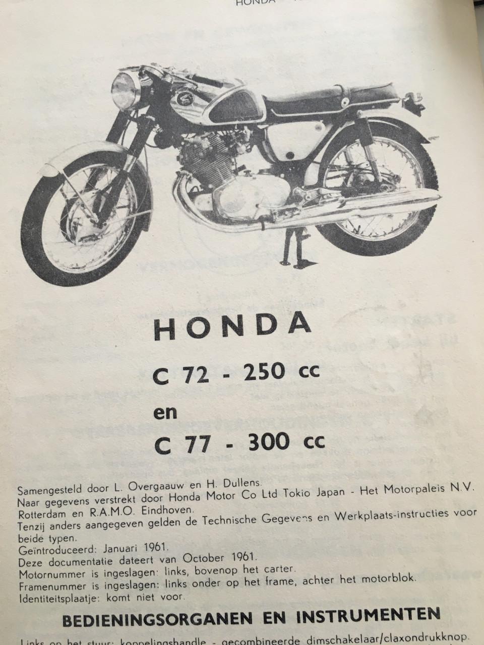 Honda instructie boek