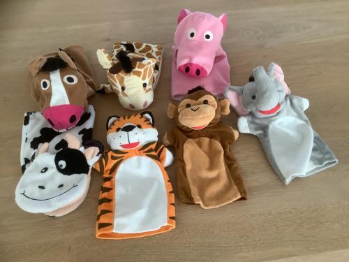 Melissa & Doug Handpoppen Safari/Boerderij Dieren - 7 stuks