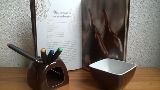 CHOCOLADE FONDUESET voor 2 personen.