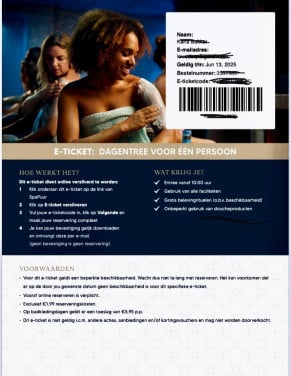 E tickets Sauna kaartjes