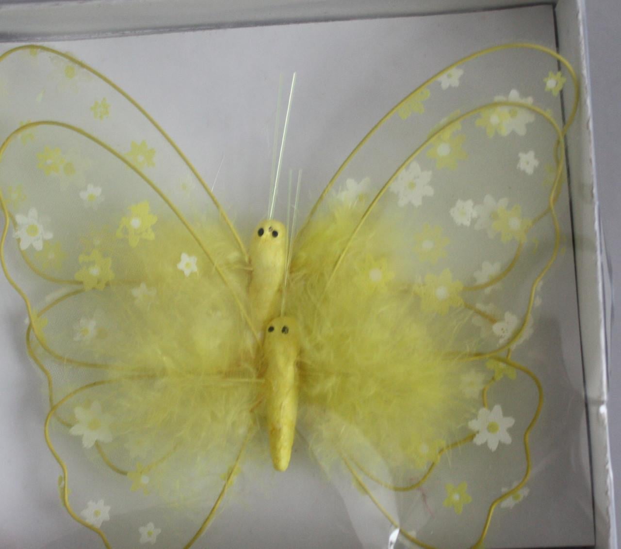 Set van 2 gele vlinders