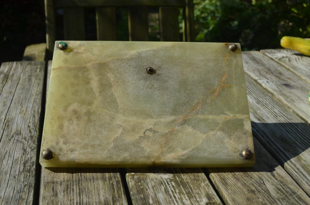 Onyx inktstel in goede staat. Compleet met roller. Ca. 1900