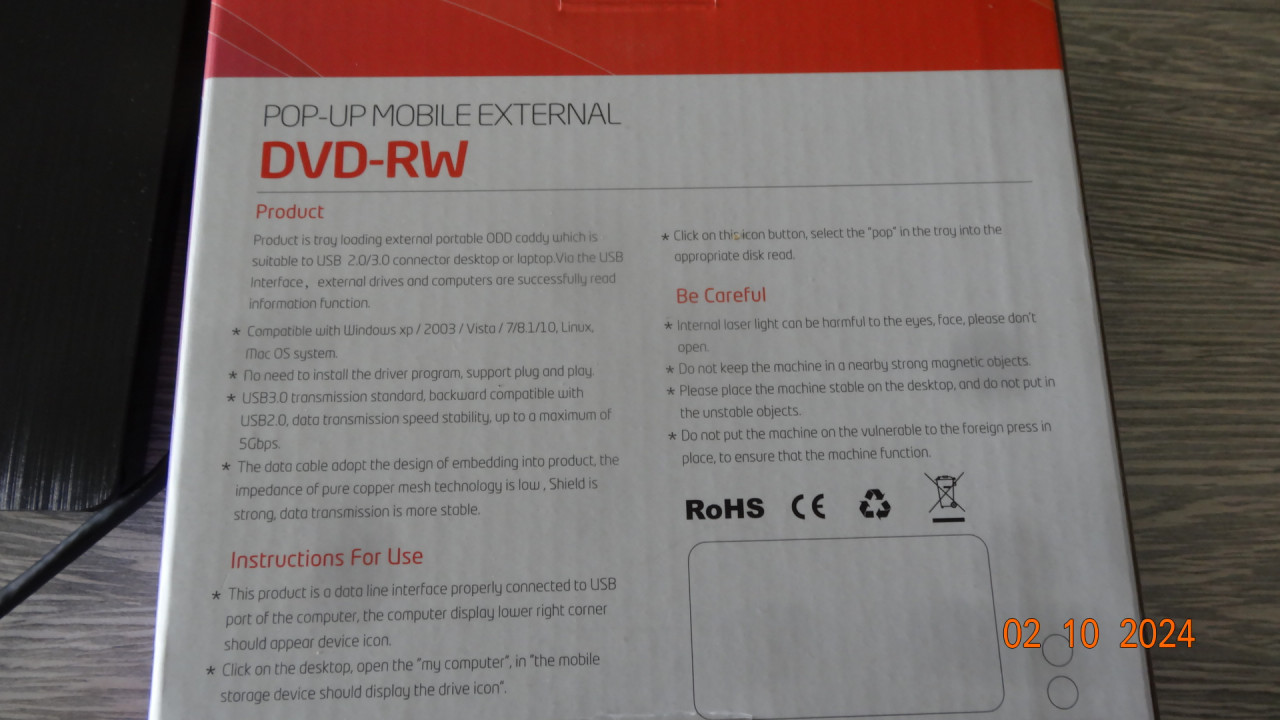 NIEUW CD/DVD-RW external brander Externe CD/DVD-RW brander, USB 3