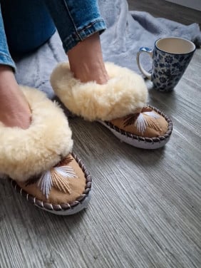 Lamswollen, handgemaakte Pantoffels
