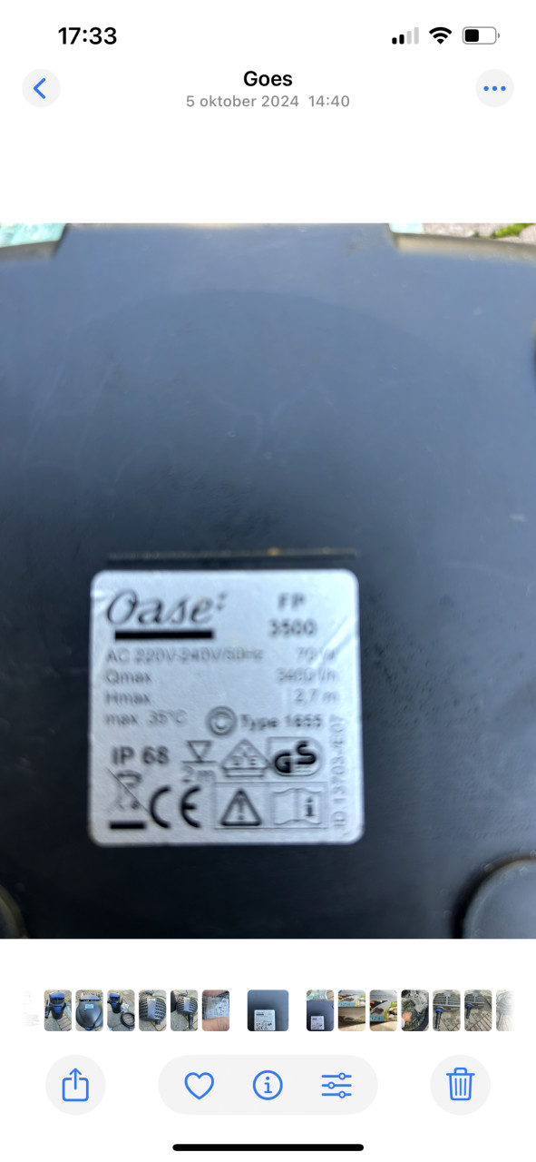Te koop nieuw oase fp 3500 sterke en zuinige Vijverpomp en 3500 lpu