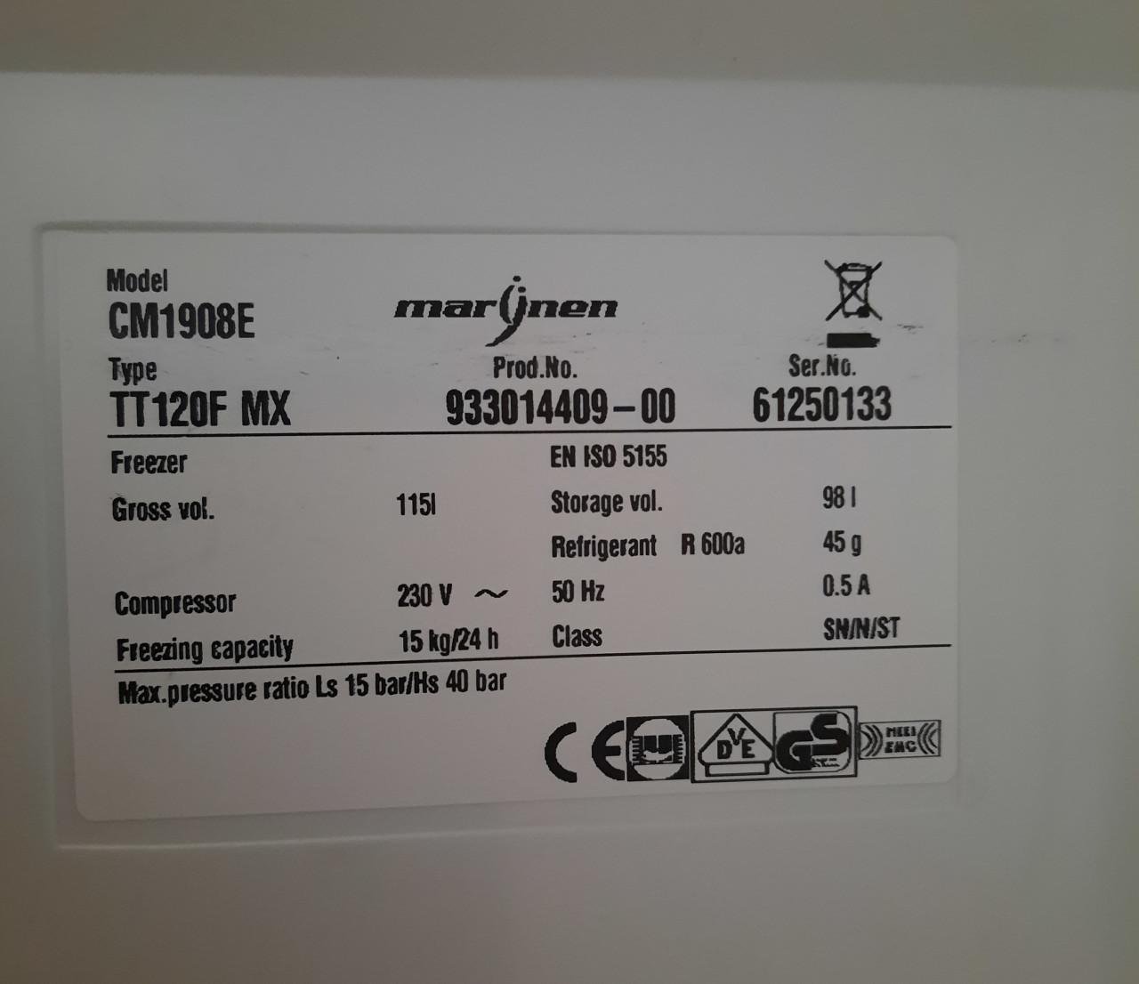 Marynen Vriezer tafelmodel             GERESERVEERD