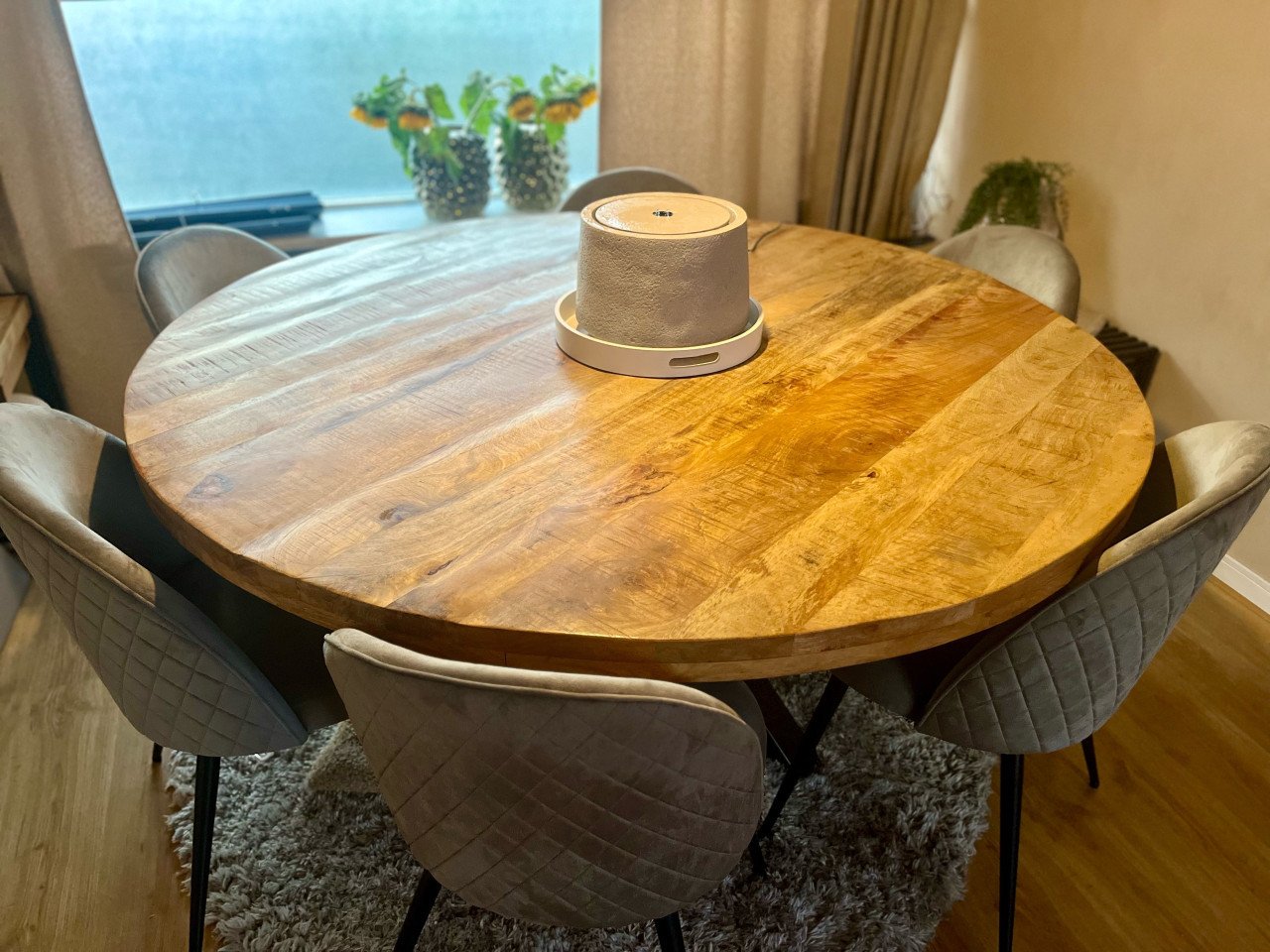 Prachtige mango houten eettafel 260 cm kruispoot